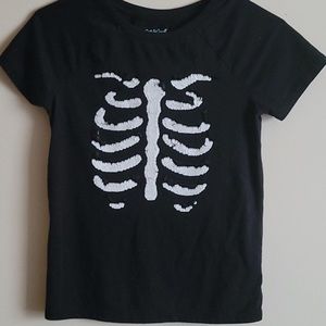 cat and jack flip sequin skeleton shirt